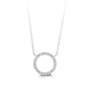 10K White Gold CZ Circle of Love Necklace