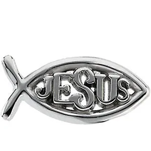 10k Yellow Gold Ichthus (Fish), Jesus Lapel Pin