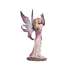10" h urple Fairy with Baby Girl Statue Fantasy Decoration Figurine