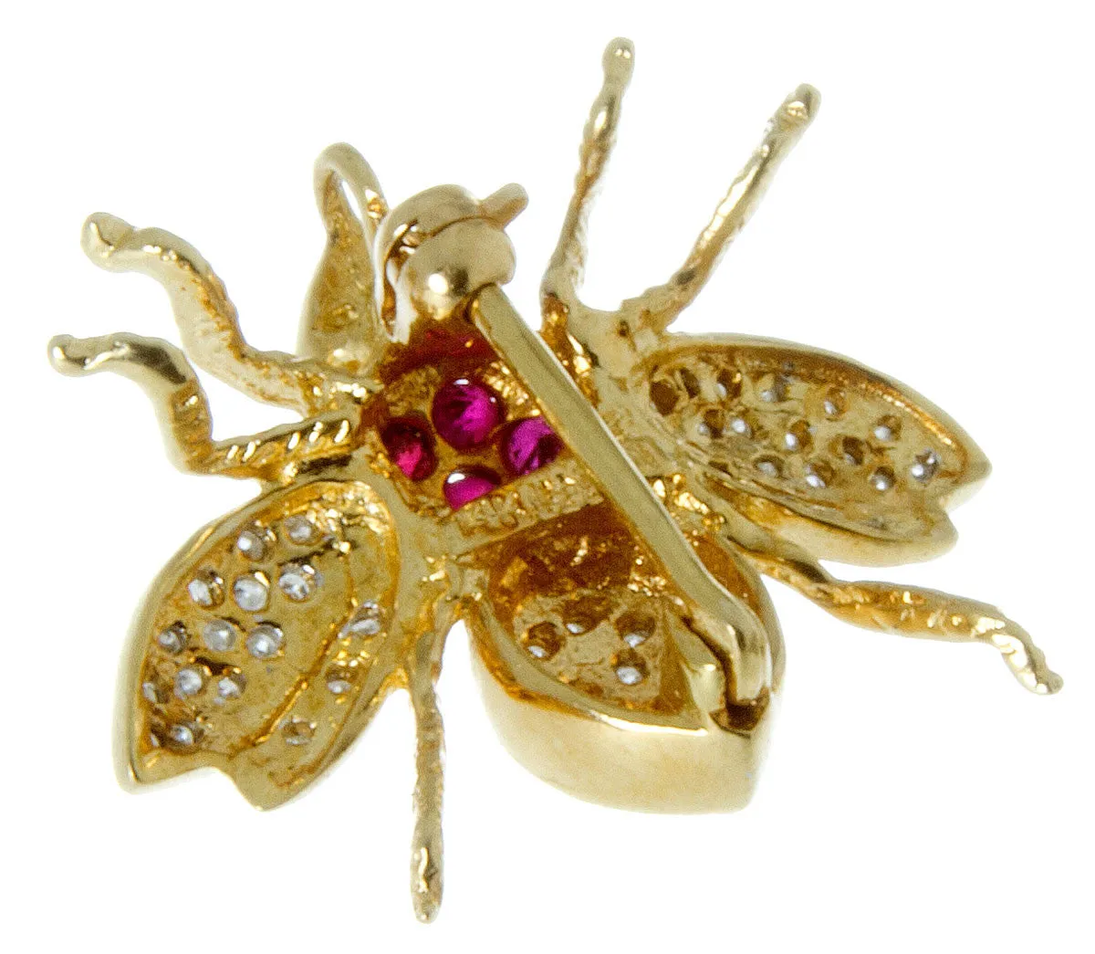 14K Diamond & Ruby Bug Pin/Pendant