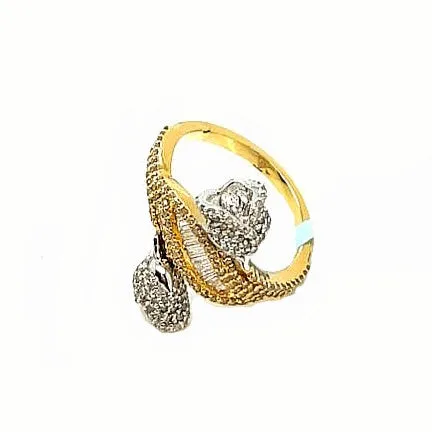14K Gold Dainty Rose Flower Round 1.16CT Natural Diamonds Ring - CSR21205
