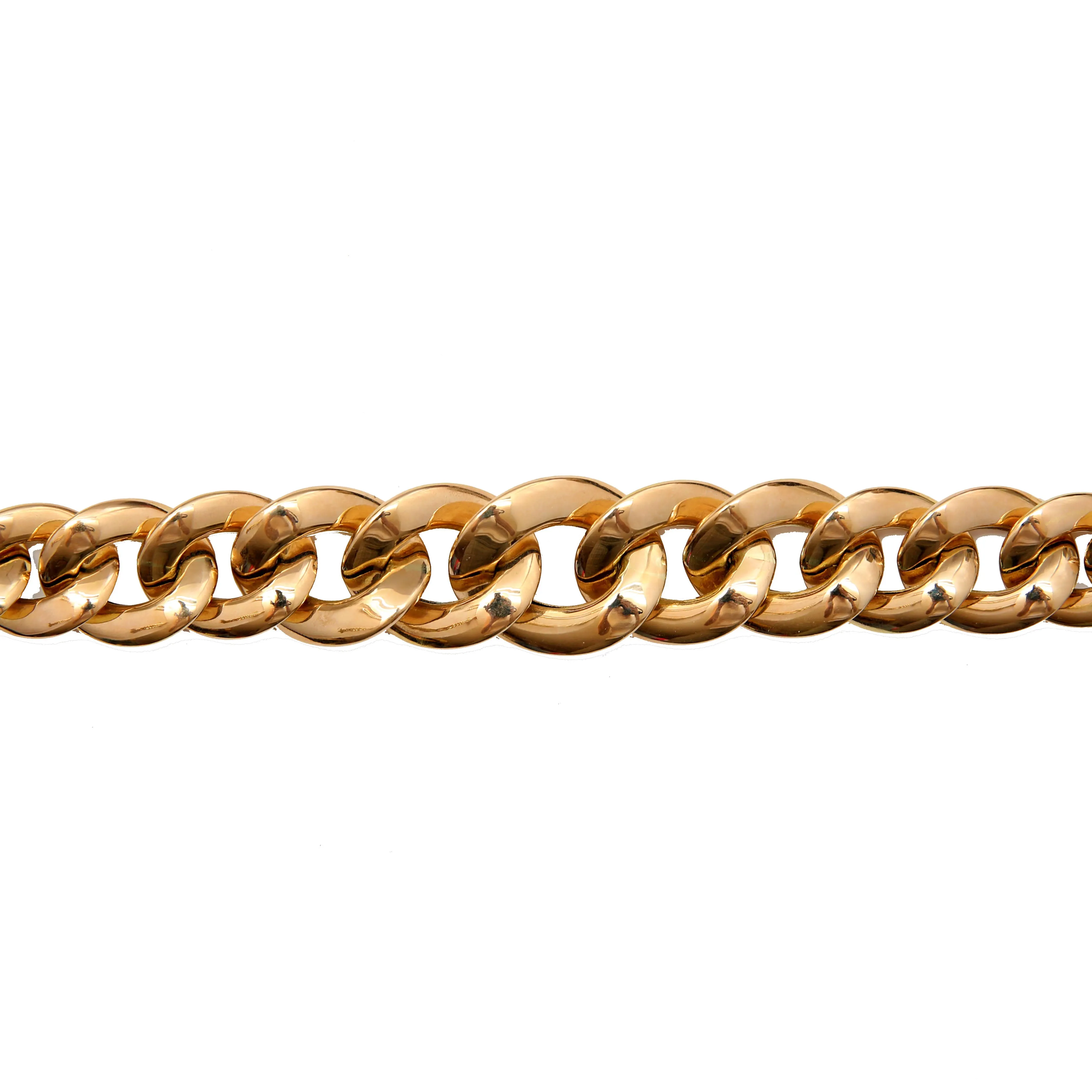 14k Oversized Graduated Curb Chain