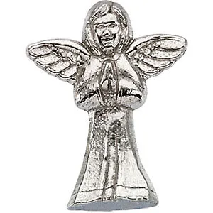14k White Gold Praying Angel Lapel Pin