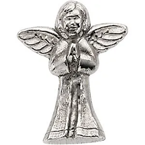 14k White Gold Praying Angel Lapel Pin