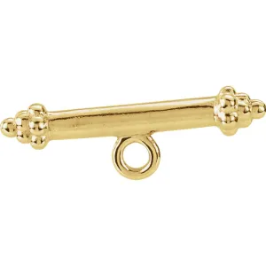 14k Yellow Gold 13.5mm Granulated Toggle Bar