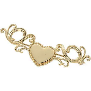 14k Yellow Gold 21x18mm Heart Brooch