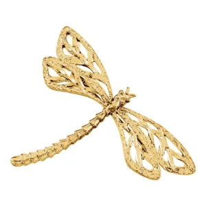 14k Yellow Gold 24x40.25mm Dragonfly Brooch
