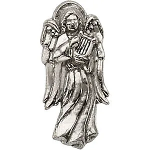 14k Yellow Gold Angel with Harp Lapel Pin