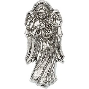 14k Yellow Gold Angel with Harp Lapel Pin