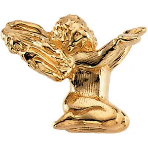 14k Yellow Gold Cherub Lapel Pin