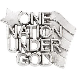 14k Yellow Gold One Nation Under God Lapel Pin