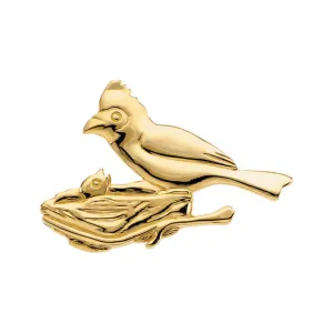 14k Yellow Gold The Caring Cardinal Brooch