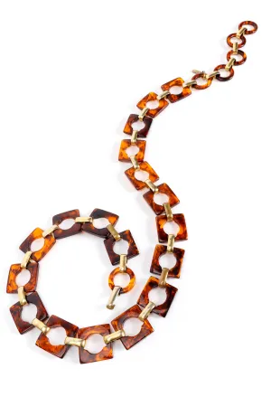 1970s Tortoise Square Link Belt