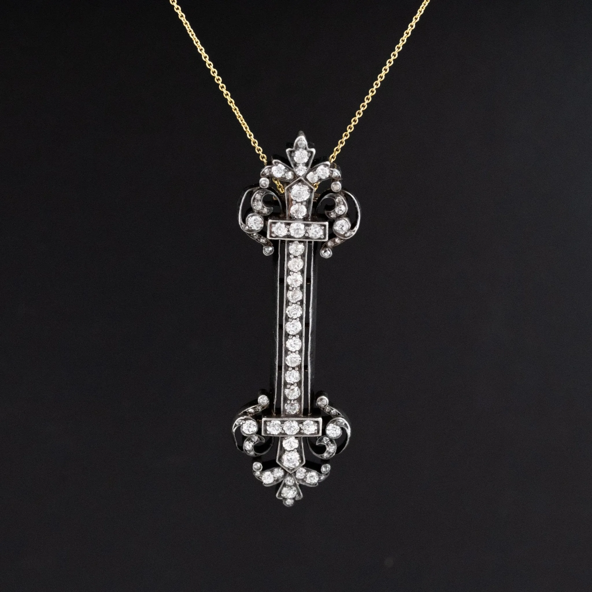 2.79ctw Victorian Old Cut Diamond Bar Brooch