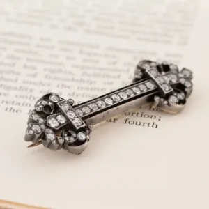 2.79ctw Victorian Old Cut Diamond Bar Brooch