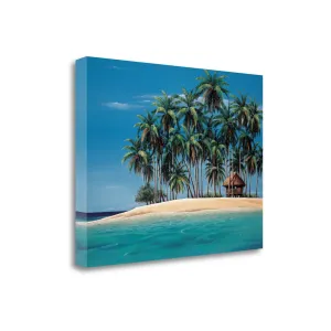 29" Beach Shack on an Island Giclee Wrap Canvas Wall Art