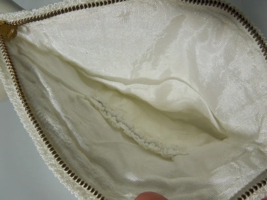 30s Art Deco Crochet Purse With Butterscotch Bakelite Bracelet Handle