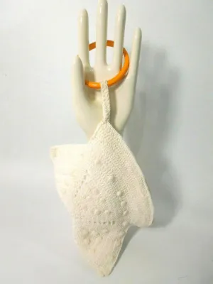 30s Art Deco Crochet Purse With Butterscotch Bakelite Bracelet Handle
