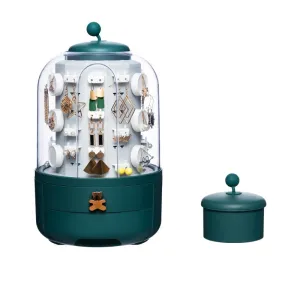 360 Rotating Transparent Jewelry Organizer Storage Box