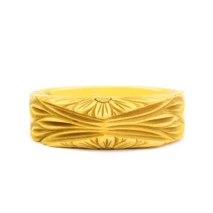 40s Carved Bakelite Hinged Bracelet