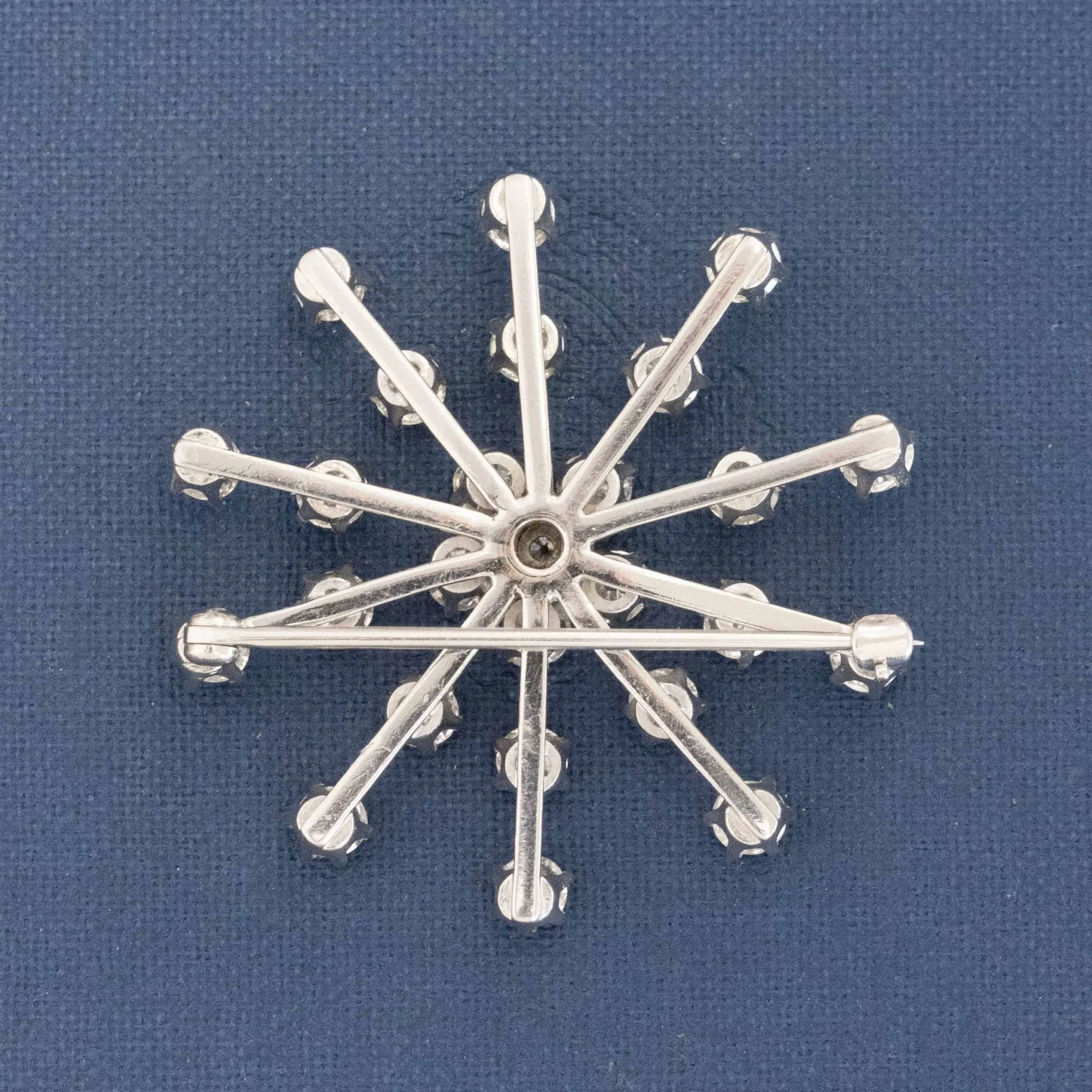 4.41ctw Vintage Old European Cut Diamond Snowflake Brooch/Pendant