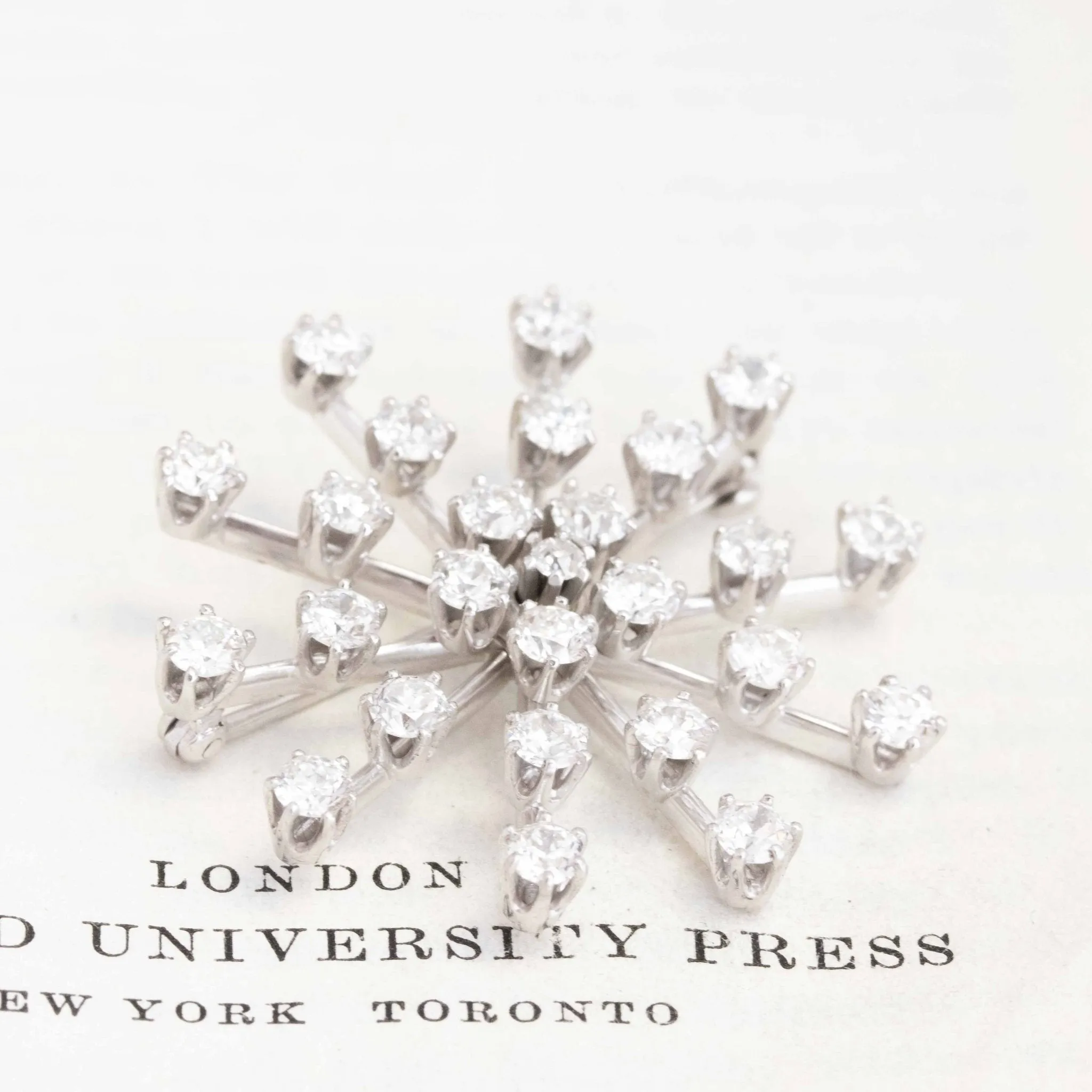 4.41ctw Vintage Old European Cut Diamond Snowflake Brooch/Pendant