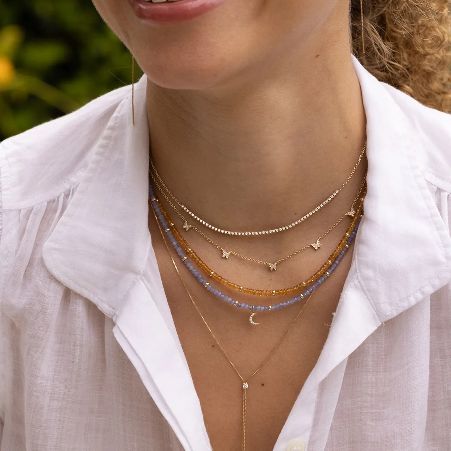 5 Diamond Baby Butterfly Necklace