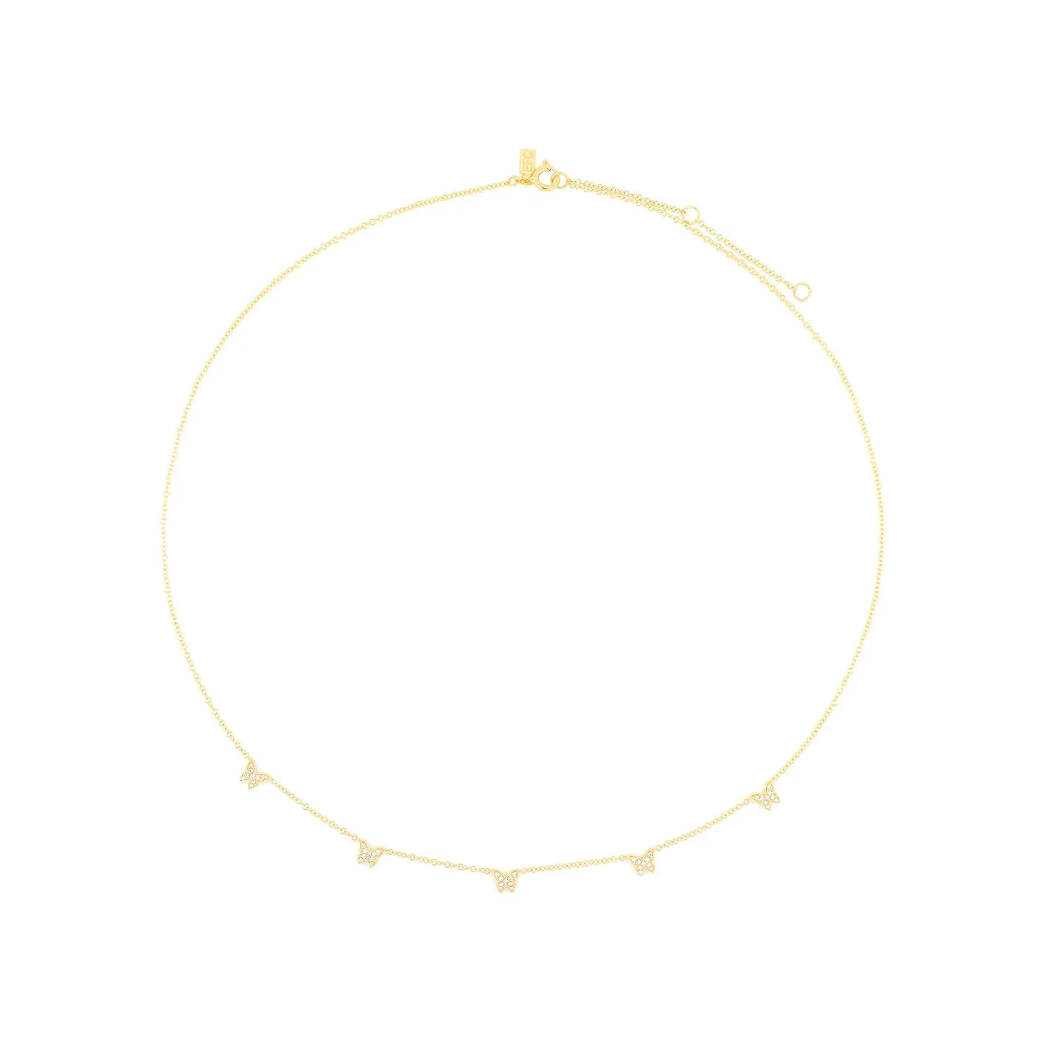 5 Diamond Baby Butterfly Necklace