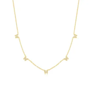 5 Diamond Baby Butterfly Necklace