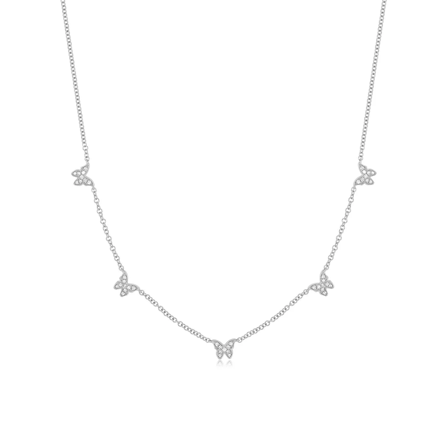 5 Diamond Baby Butterfly Necklace