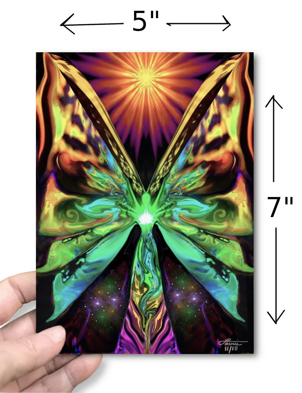 5" x 7" Angel Greeting Cards, Frameable Pearl-Finished Art Cards by Primal Painter