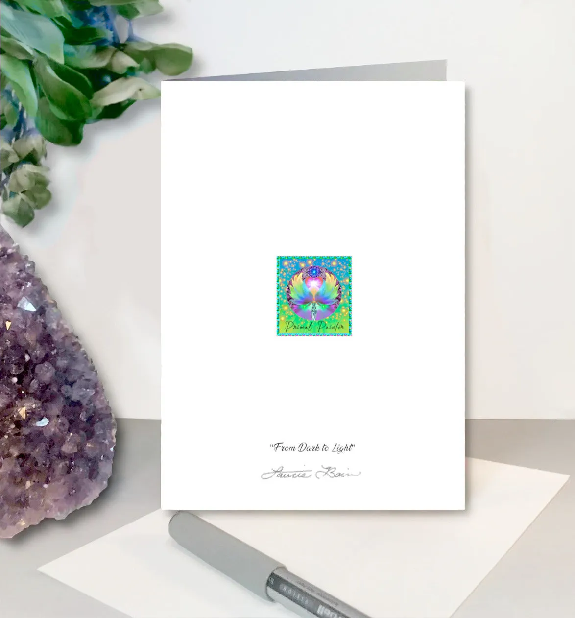 5" x 7" Angel Greeting Cards, Frameable Pearl-Finished Art Cards by Primal Painter