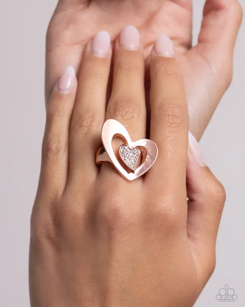 Abstract Amor Copper Ring Paparazzi