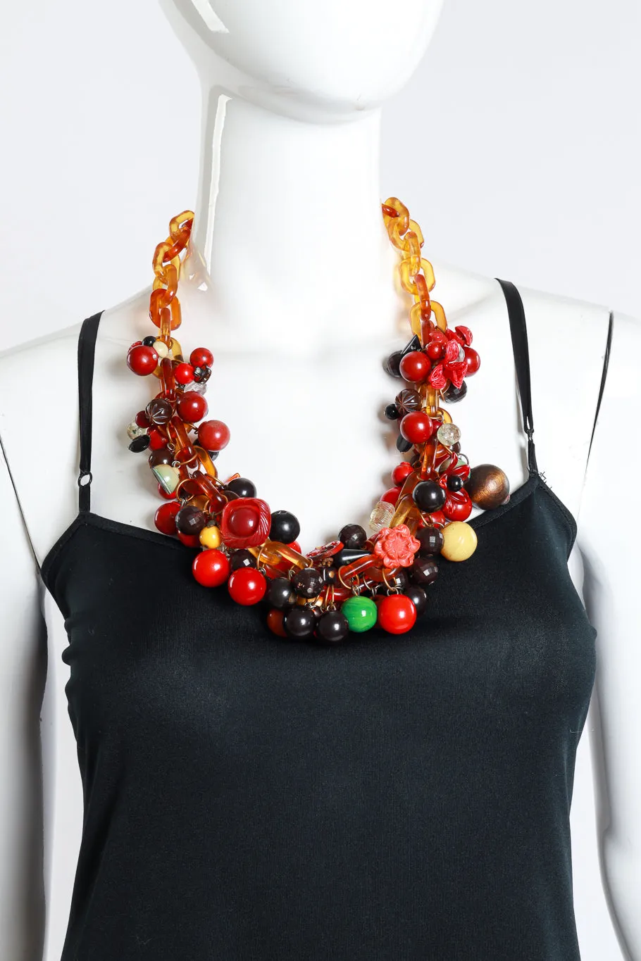 Acrylic Bakelite Beaded Charm Necklace