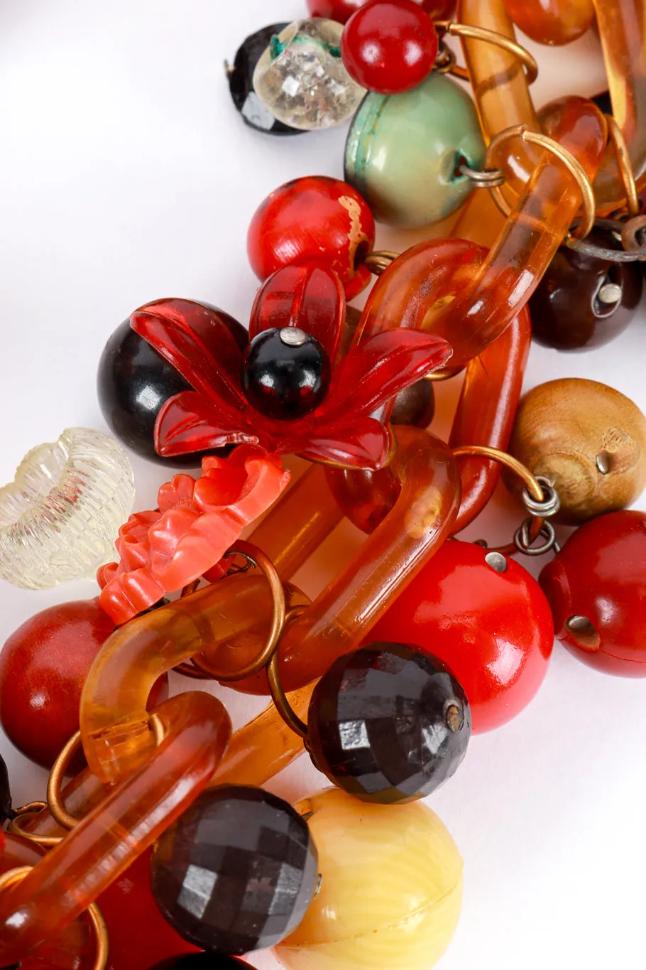 Acrylic Bakelite Beaded Charm Necklace