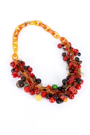 Acrylic Bakelite Beaded Charm Necklace