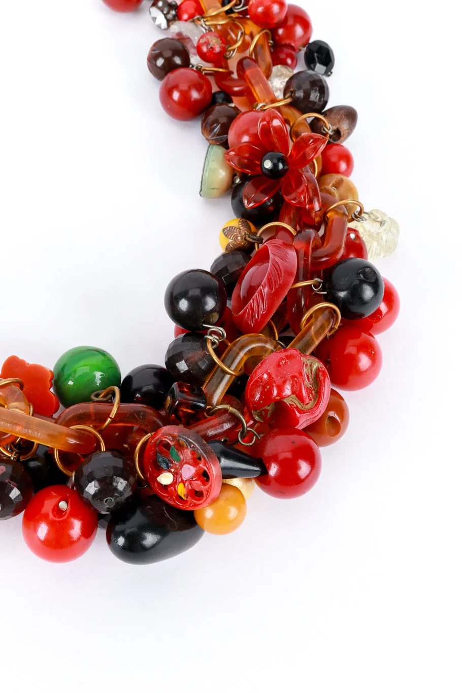 Acrylic Bakelite Beaded Charm Necklace