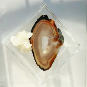 Agate  and Quartz Mineral Specimen