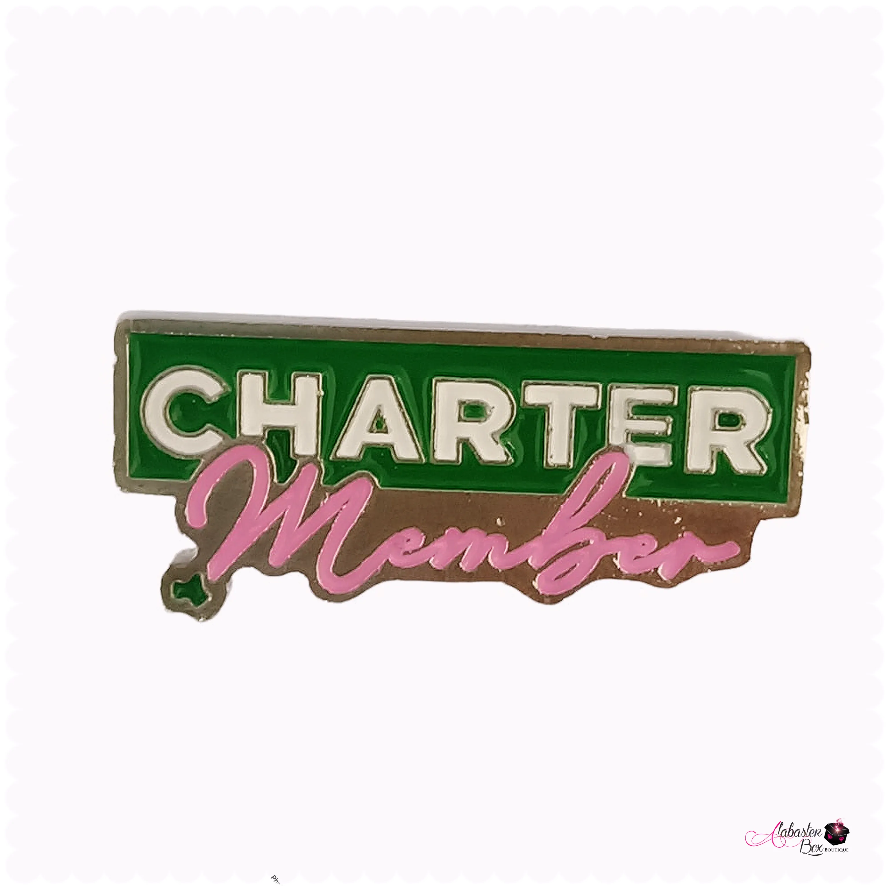 AKA 💕💚 Charter Member Brooch