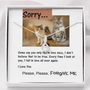 ALLURING BEAUTY Necklace, Apology Message Card Jewelry for Her, Cat Lover Gift, Christmas Gift, Gift Idea, Gift for Her