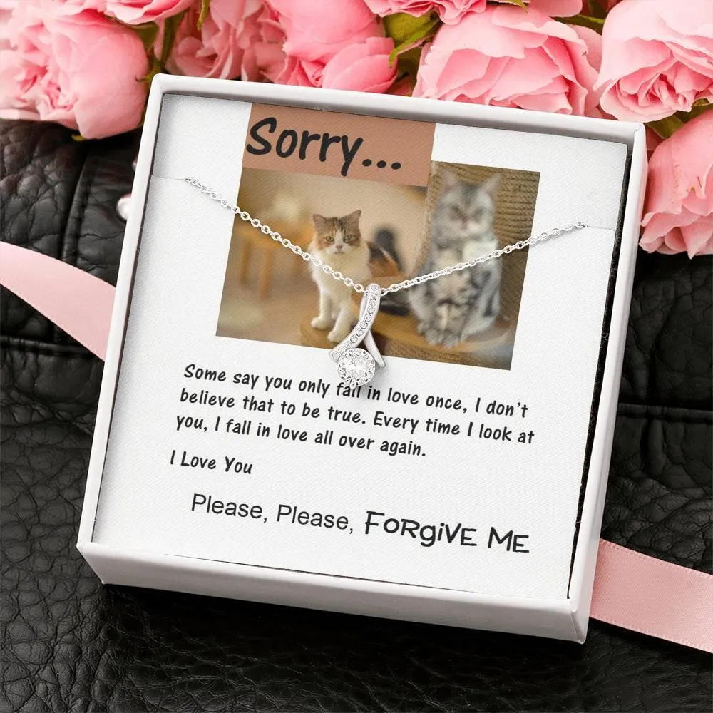 ALLURING BEAUTY Necklace, Apology Message Card Jewelry for Her, Cat Lover Gift, Christmas Gift, Gift Idea, Gift for Her