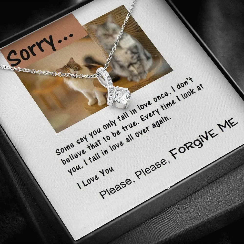 ALLURING BEAUTY Necklace, Apology Message Card Jewelry for Her, Cat Lover Gift, Christmas Gift, Gift Idea, Gift for Her