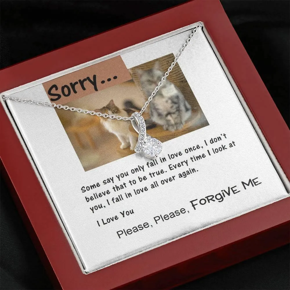 ALLURING BEAUTY Necklace, Apology Message Card Jewelry for Her, Cat Lover Gift, Christmas Gift, Gift Idea, Gift for Her
