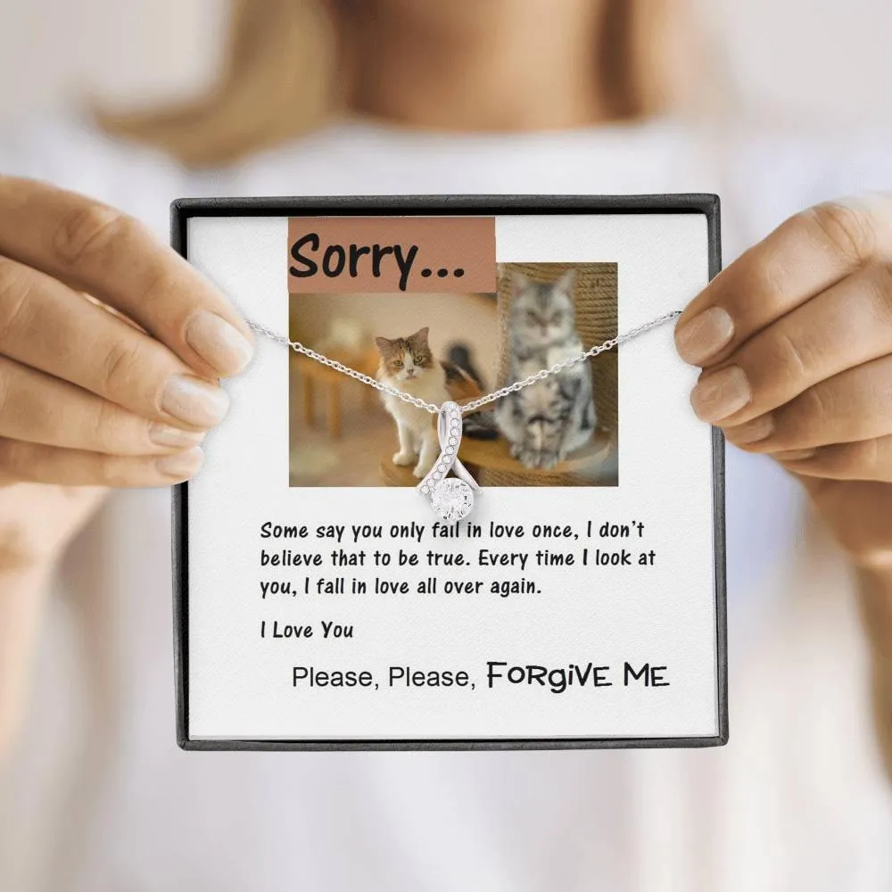 ALLURING BEAUTY Necklace, Apology Message Card Jewelry for Her, Cat Lover Gift, Christmas Gift, Gift Idea, Gift for Her