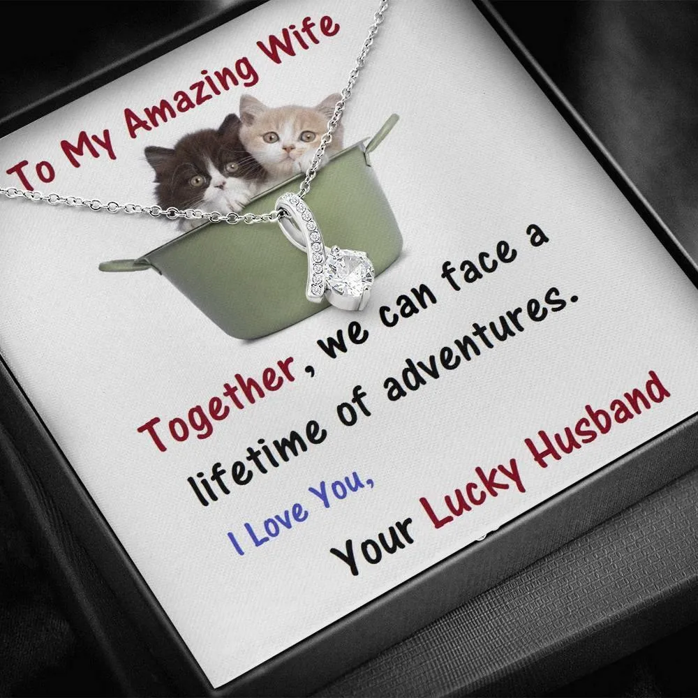 ALLURING BEAUTY Necklace, For Wife | Future Wife | Birthday | Anniversary | Cat Lover | Christmas Gift  | Message Card Jewelry