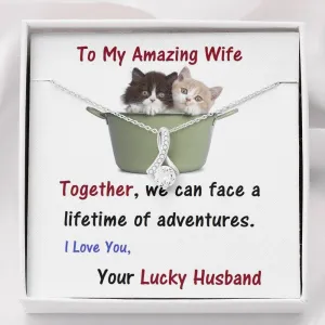 ALLURING BEAUTY Necklace, For Wife | Future Wife | Birthday | Anniversary | Cat Lover | Christmas Gift  | Message Card Jewelry