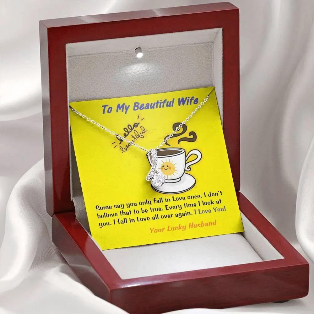 Alluring Beauty Necklace For Wife, Message Card Jewelry, Handmade Jewelry, Anniversary Gift, Gift For Wife, Birthday Gift