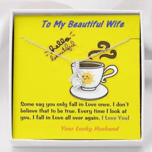 Alluring Beauty Necklace For Wife, Message Card Jewelry, Handmade Jewelry, Anniversary Gift, Gift For Wife, Birthday Gift