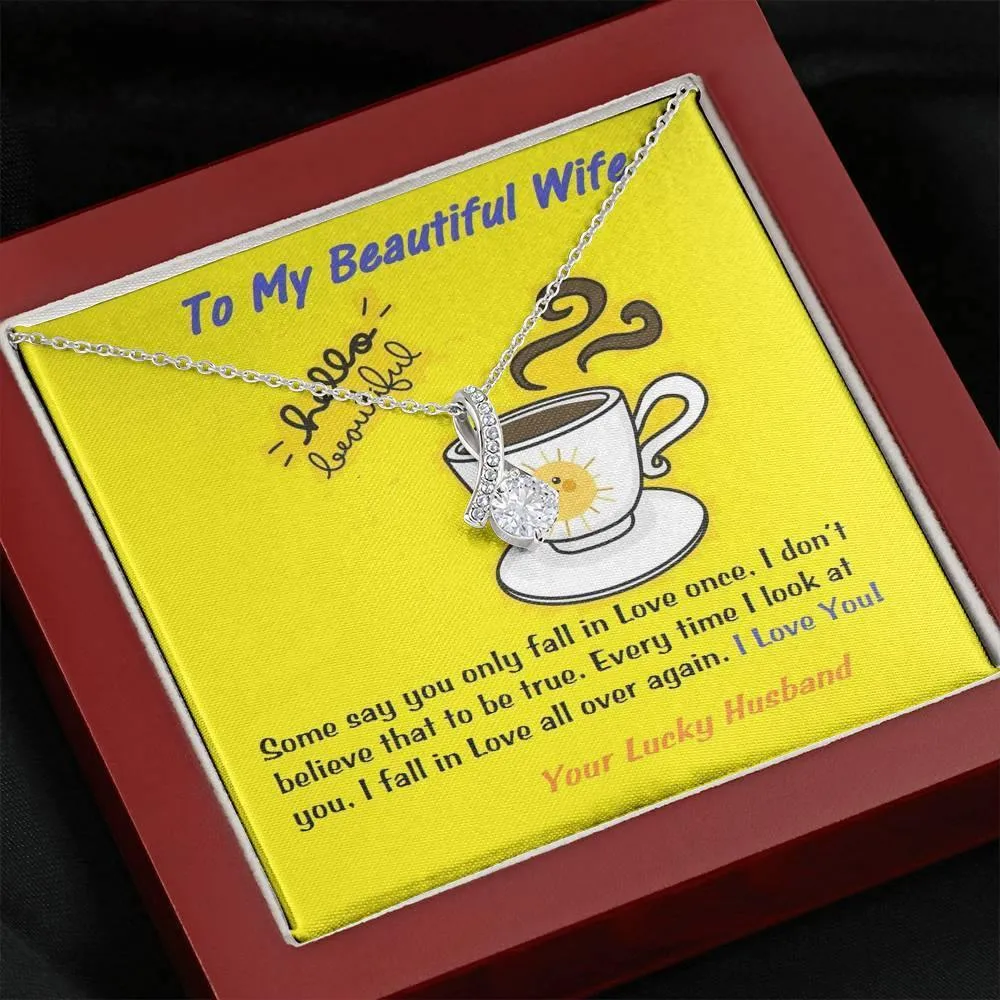 Alluring Beauty Necklace For Wife, Message Card Jewelry, Handmade Jewelry, Anniversary Gift, Gift For Wife, Birthday Gift
