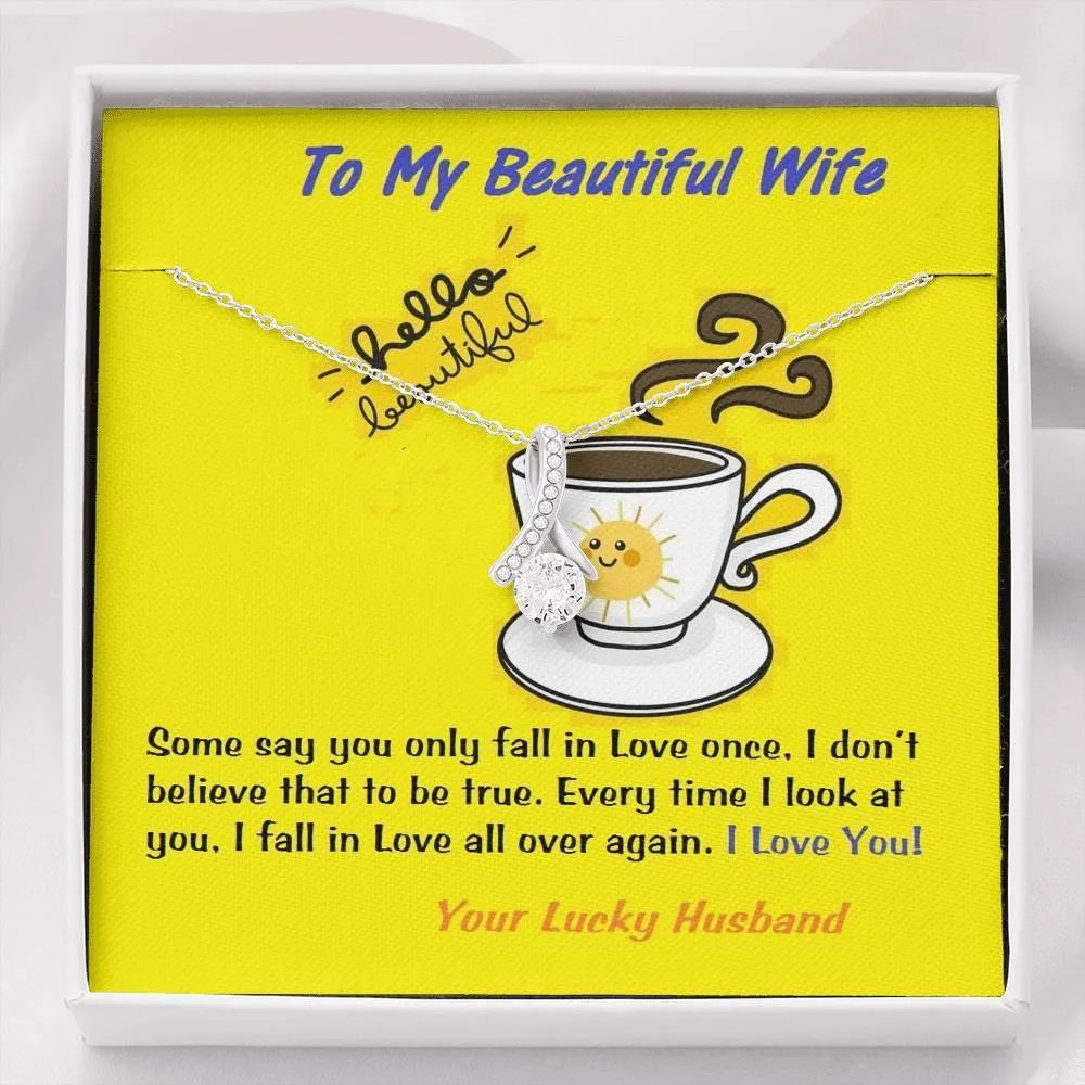 Alluring Beauty Necklace For Wife, Message Card Jewelry, Handmade Jewelry, Anniversary Gift, Gift For Wife, Birthday Gift